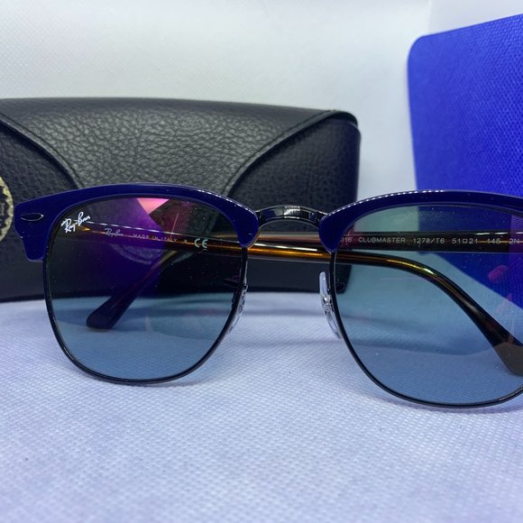 Ray Ban Sunglasses RB 1278T6 51 Blue,Tortoise | Blue/Pink Gradient Mirror - Picture 5 of 6